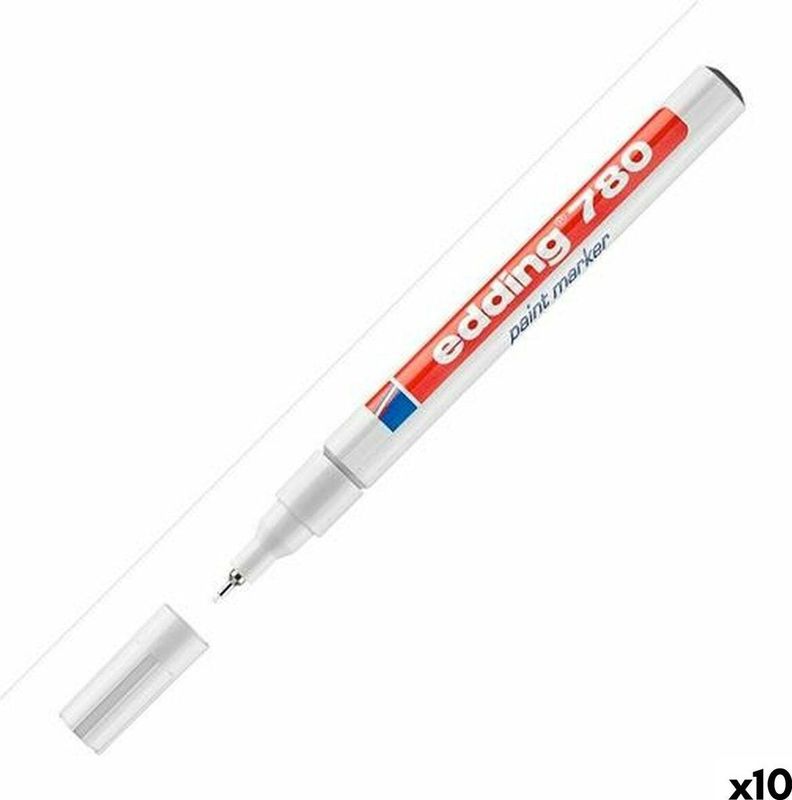 Viltstift edding 780 lak rond 0.8mm wit | Omdoos a 10 stuk | 10 stuks