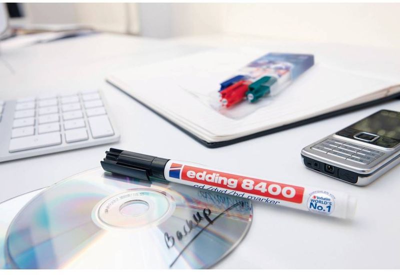 Edding - 8400 - CD Marker - Zwart - Rond 0.5-1.0mm