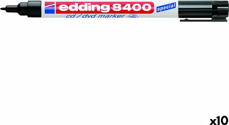 Cd Marker Edding 8400 Rond Zwart 0.5-1.0mm Blister - 10 Stuks
