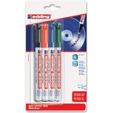Cd marker edding 8400 rond 0.5-1.0mm assorti blister à 4 stuks