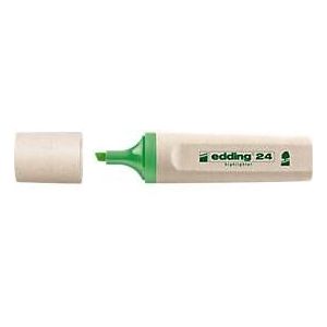 edding Textmarker 24 EcoLine, zu 90 % aus nachwachsenden Rohstoffen, Blauer Engel, nachfüllbar, Schreibfarbe grün, 10 Stck.