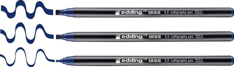 Edding Kalligrafie-Stift edding 1255 3 Strichbreiten stahlblau VE=3 St