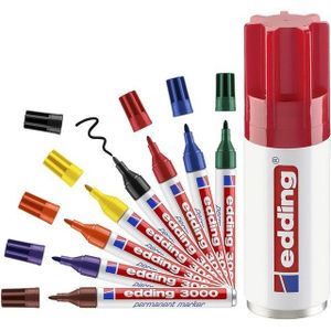 Edding Permanentmarker edding 3000 nachfüllbar 1,5-3mm VE=8 Farben