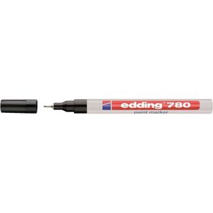 edding 780 glanslakmarker - zwart - 10 verfstiften - extra fijne punt 0,8 mm - verfpen voor glas, stenen, hout, plastic, papier - waterproof, hoge dekking