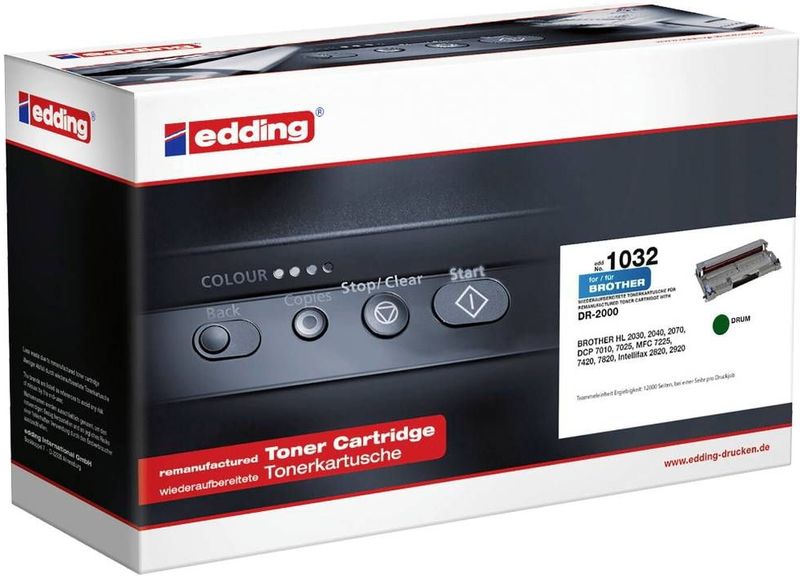 Edding Drum vervangt Brother DR-2000 Compatibel Zwart 12000 bladzijden EDD-1032 18-1032