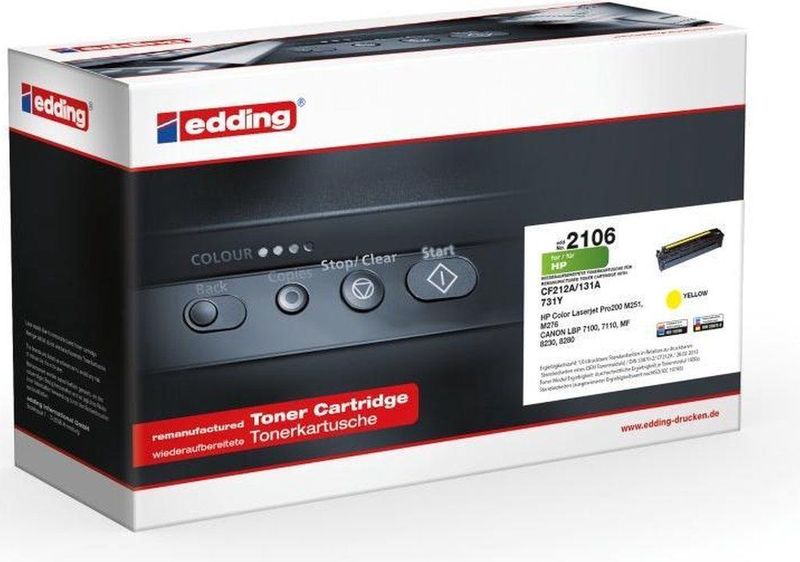 Edding - Toner Compatibel - Geel - 1800 Bladzijden