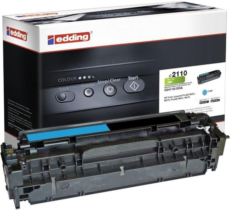 Edding - Toner - Vervangt HP 305A - Compatibel - Cyaan - 2600 Bladzijden