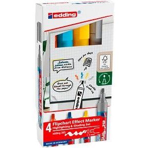 edding 385 Flipchart-Marker farbsortiert 1,0 - 5,0 mm, 4 St.