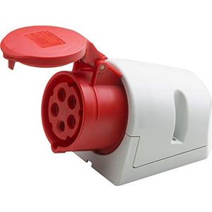 Meister CEE-stopcontact - opbouw - 5-polig - rood - 400 V - 16 A - maximale kabeldoorsnede 2,5 mm² (flexibele aders) & 4,0 mm² (stijve aders) - IP44 buiten/CEE-wandcontactdoos / 7424010