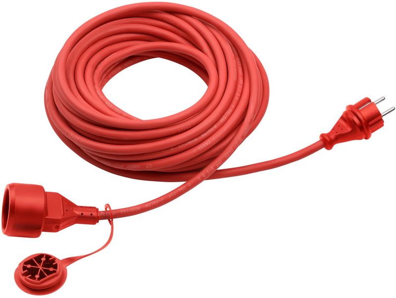 Meister - Geaarde Verlengkabel - Rood - Rubber - 25 m
