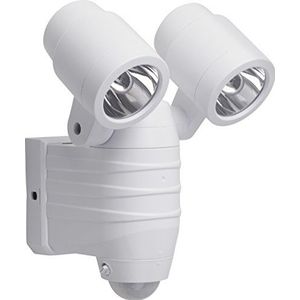 Meister 7490110, LED-buitenspot, 8 watt, werkt op batterijen, bewegingsmelder, bereik 8 m, spatwaterdicht, 380 lumen, buitenlamp met bewegingssensor, wandschijnwerper, schijnwerper