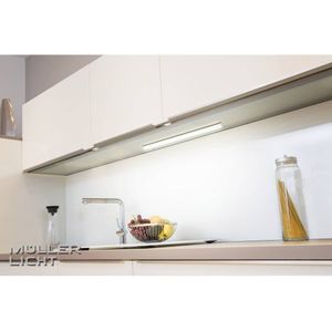 LED Unterbauleuchte, 10W, 580lm, 56cm, warmwei&#223;, Bewegungsmelder, titan
