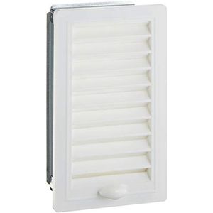 Upmann 50142 ventilatierooster kunstst. 10 x 21 verstelbaar met inbouw wit