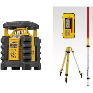 Stabila LAR 350 Zelfnivellerende Rotatielaser SET + REC 300, 9-delig + nivelleerlat en statief - 19111