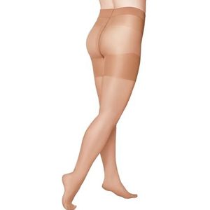 KUNERT Curvy 20 transparante panty met comfortabele tailleband voor dames, tot maat 60/62, huidskleur mat, 20 DEN, Poeder