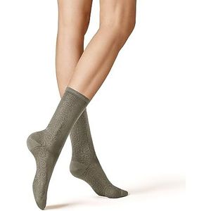 KUNERT Dames Floral Ornament Fashion Gebreide Sokken, Grijs (steel grey), 35-38 EU