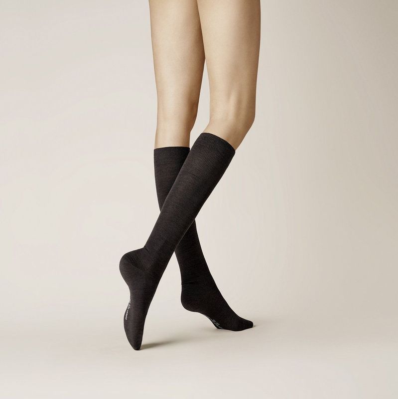 KUNERT - Soft Wool - Kniekousen - Bruin-mel - 1 paar