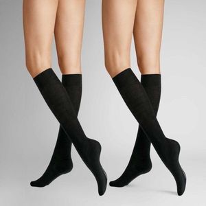 Hudson - Only - Kniekousen - Donkerblauw - 75% Wol - 2-Pack