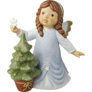 Goebel - Nina & Marco | Decoratief beeld / figuur Engel Mijn sprankelende kerstboom | Porselein, 25cm, Limited Edition, met Swarovski
