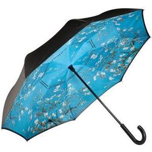Goebel Artis Orbis 67-061-13-1 stoffen paraplu amandelmotief, blauw, 10 x 5 x 80 cm, diameter 108 cm, meerkleurig, 10 x 5 x 80 cm, Meerkleurig