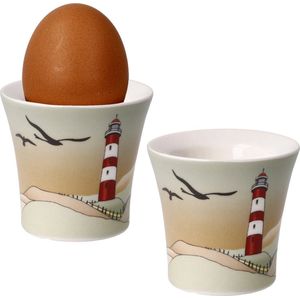 Goebel - Scandic Home | Eierdopjes Lighthouse - 2 stuks | Porselein - 6cm