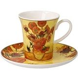 Goebel - Vincent van Goghs-sKop en schotel Espresso Zonnebloemens-sPorselein - 12cm - 100ml