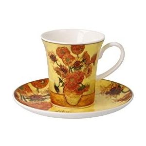 Goebel - Vincent van Goghs-sKop en schotel Espresso Zonnebloemens-sPorselein - 12cm - 100ml