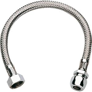 GROHE metalen slang 300mm lang 10mmx3/8" koppeling chroom 45120000