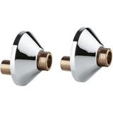 GROHE S-koppeling 3/8"" x 1/2"" - Schroefrozetten - Kraan onderdelen - 2 stuks