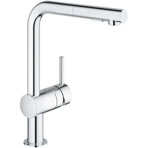GROHE Minta Keukenkraan - Hoge Draaibare L-Uitloop - Uittrekbare Handdouche - Chroom