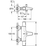 Grohe Thermostatische Badmengkraan Precision Start Chroom