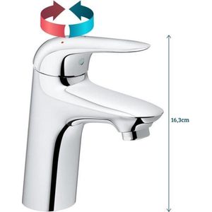 GROHE Wave New Wastafelkraan - Lage Uitloop - Met Push Open Waste - Waterbesparend