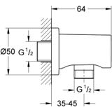 GROHE Rainshower Aansluitbocht Rond - Hard Graphite Geborsteld (mat Antraciet)