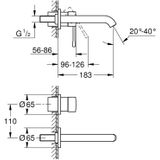 GROHE Essence Tweegats wastafelmengkraan M-Size, 19408DC1