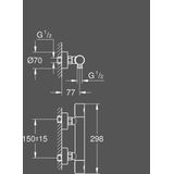 GROHE Grohtherm 1000 Cosmopolitan M Thermostatische Douchekraan - 15cm - Supersteel (rvs)