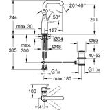GROHE Essence Wastafelkraan - Hoge Draaibare Uitloop - Cool Sunrise - Waterbesparend