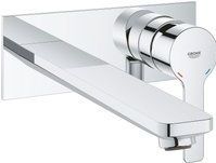 Grohe - Lineare 2-Loch Waschtischbatterie, Wandmontage, Ausladung