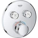 Grohe SmartControl Inbouwthermostaat - 3 knoppen - rond - chroom 29119000