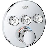 Grohe Grohtherm SmartControl Round thermostatische inbouw douchekraan 3 uitgangen glanzend chroom