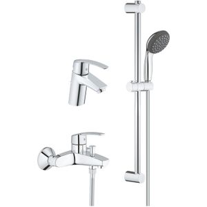 Kranen set grohe start 3 in 1 badkraan wastafelkraan doucheset chroom