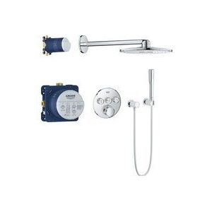 Grohe Grohtherm SmartControl doucheset rond met SmartBox hoofddouche, handdouche chroom en thermostaatkraan