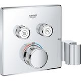 Grohe SmartControl Inbouwthermostaat - 3 knoppen - handdouchehouder - vierkant - chroom 29125000