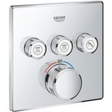 Grohe Grohtherm SmartControl Square thermostatische inbouw douchekraan 3 uitgangen glanzend chroom