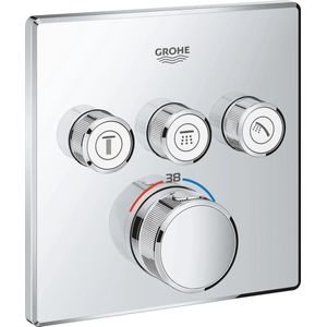 GROHE Grohtherm SmartControl Thermostatiche Douchekraan - Inbouw mengkraan - Met omstelling - Vierkant - Chroom