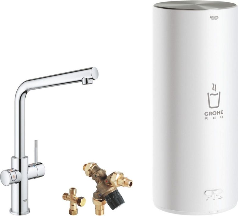 GROHE Red 3IN1 kokendwaterkraan - L uitloop - 7L boiler - mengventiel – chroom