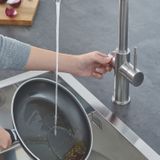 Grohe Red 3-in-1 kokend water kraan met L-uitloop en combi boiler supersteel