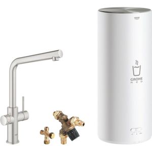 Kokendwaterkraan grohe red new duo met l uitloop en l size boiler rvs