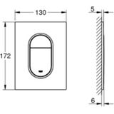 GROHE Arena Cosmopolitan S Bedieningspaneel Toilet - Dual flush - Supersteel (rvs)