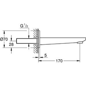 GROHE Lineare Baduitloop, 13383DC1