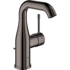 GROHE Essence New Wastafelkraan Opbouw - uitloop 11.4cm - M-size - hoge draaibare uitloop - waste - EcoJoy - hard graphite 23462A01